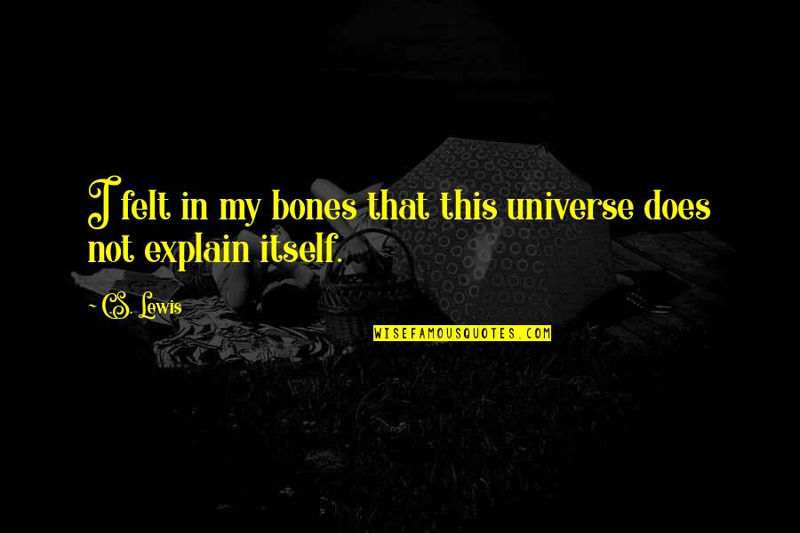 Losing A Job Inspirational Quotes By C.S. Lewis: I felt in my bones that this universe