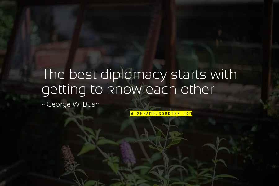 Losing A Older Brother Quotes By George W. Bush: The best diplomacy starts with getting to know
