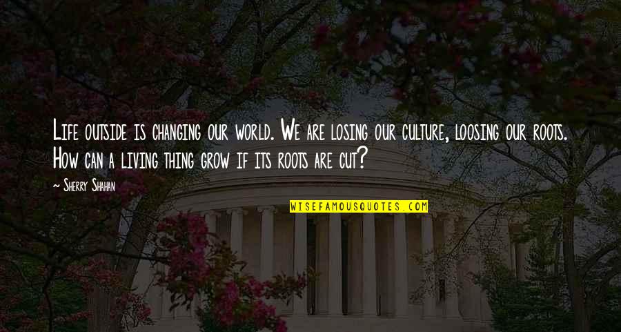 Losing A Thing Quotes By Sherry Shahan: Life outside is changing our world. We are