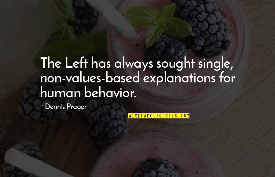 Losing Control Of Life Quotes By Dennis Prager: The Left has always sought single, non-values-based explanations