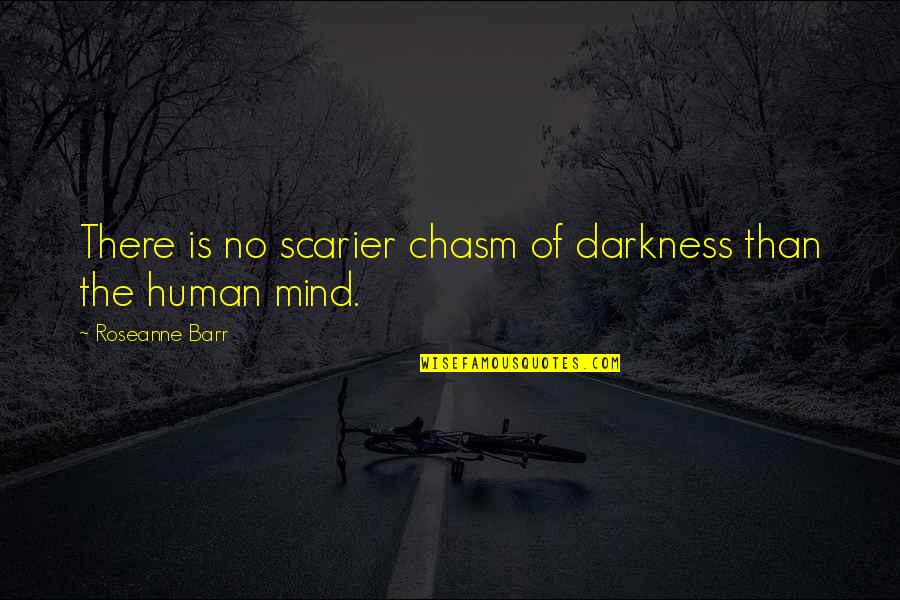 Losing Someone To Suicide Quotes By Roseanne Barr: There is no scarier chasm of darkness than Losing Someone To Suicide Quotes By Roseanne Barr: There is no scarier chasm of darkness than