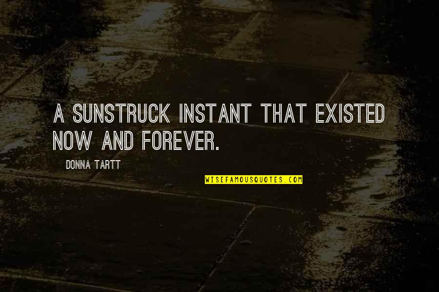 Losing The One You Loved Quotes By Donna Tartt: A sunstruck instant that existed now and forever.