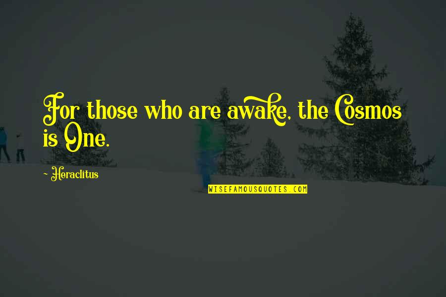 Losing The Right Person Quotes By Heraclitus: For those who are awake, the Cosmos is