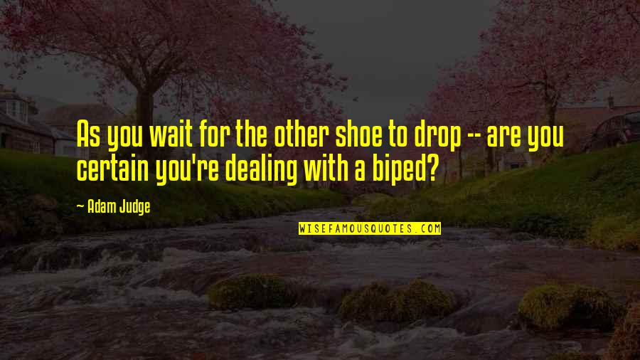 Losing Who You Love Quotes By Adam Judge: As you wait for the other shoe to