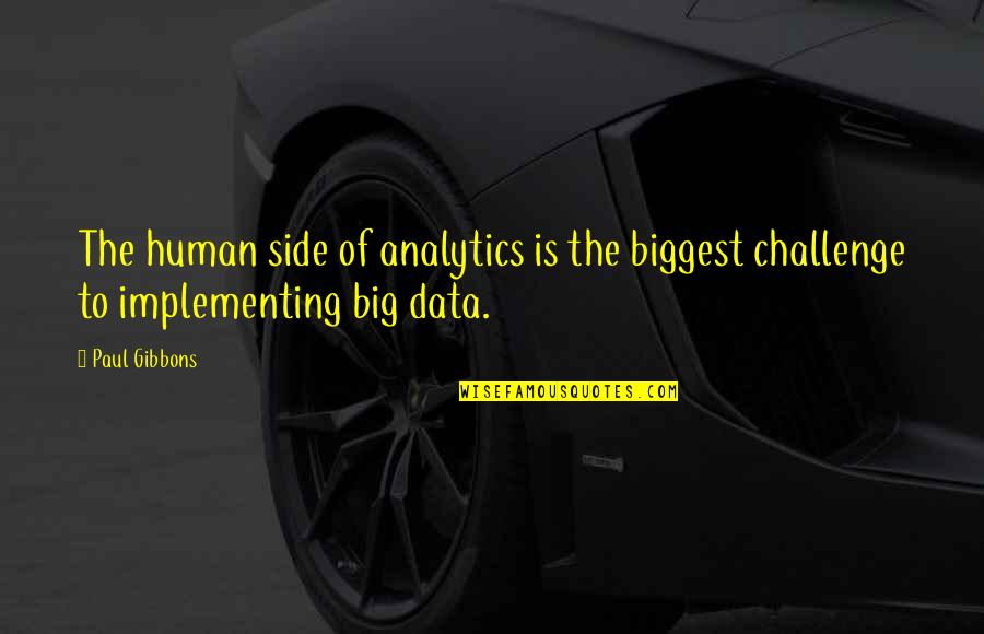 Loskar Quotes By Paul Gibbons: The human side of analytics is the biggest