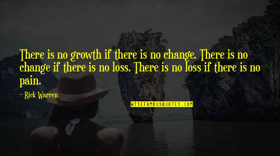 Loss And Change Quotes By Rick Warren: There is no growth if there is no