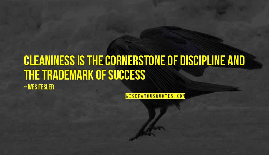 Loss And Heaven Quotes By Wes Fesler: Cleaniness is the cornerstone of discipline and the