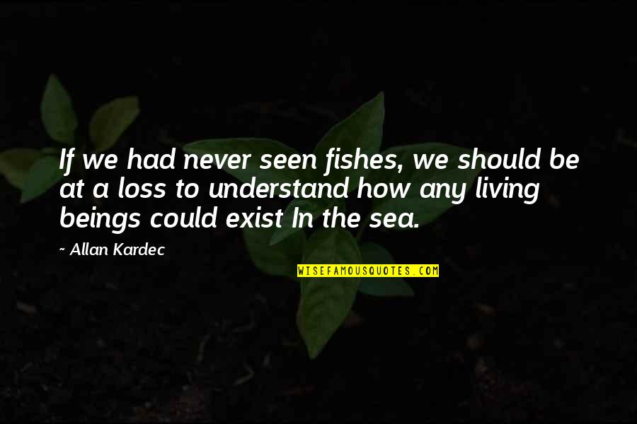 Loss And Living Quotes By Allan Kardec: If we had never seen fishes, we should Loss And Living Quotes By Allan Kardec: If we had never seen fishes, we should