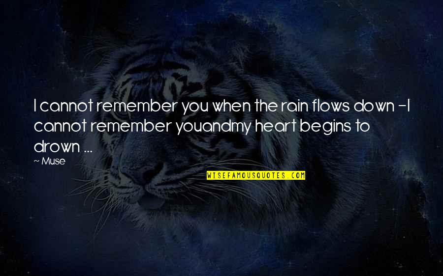 Loss And Memories Quotes By Muse: I cannot remember you when the rain flows