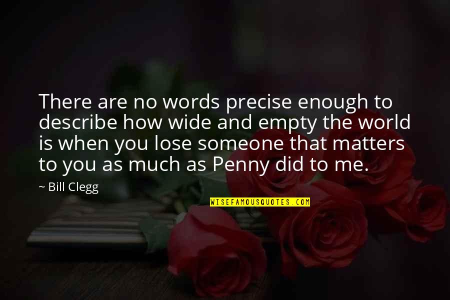 Loss For Words Quotes By Bill Clegg: There are no words precise enough to describe
