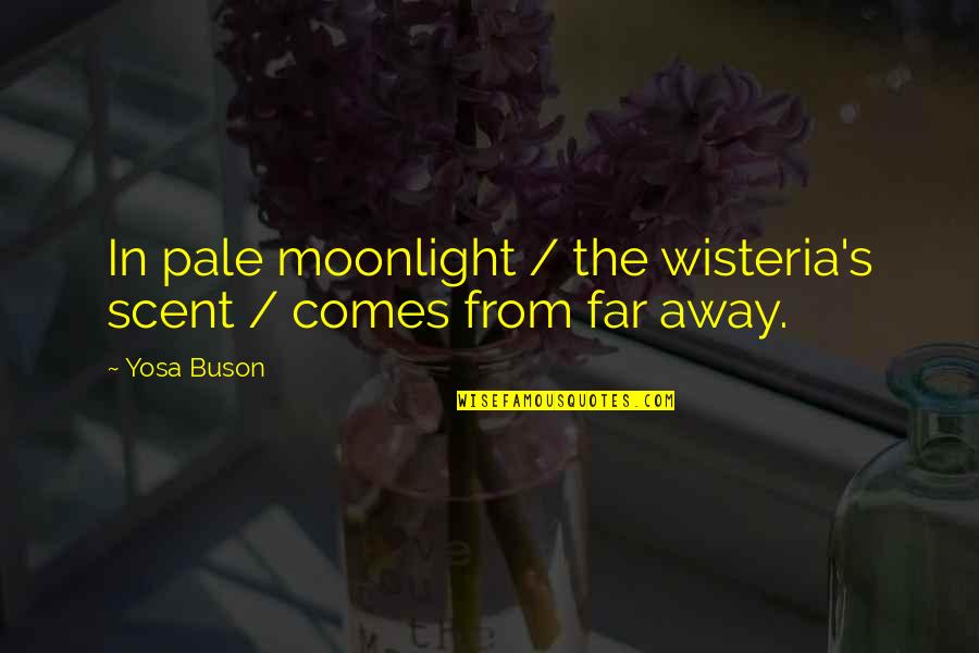 Loss Of Dog Quotes By Yosa Buson: In pale moonlight / the wisteria's scent /