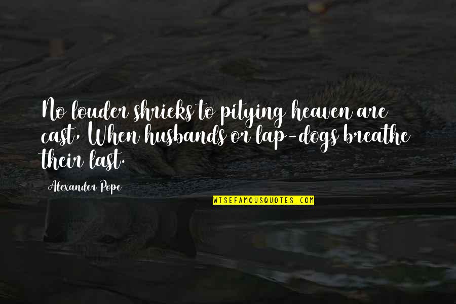 Loss Of Husband Quotes By Alexander Pope: No louder shrieks to pitying heaven are cast,