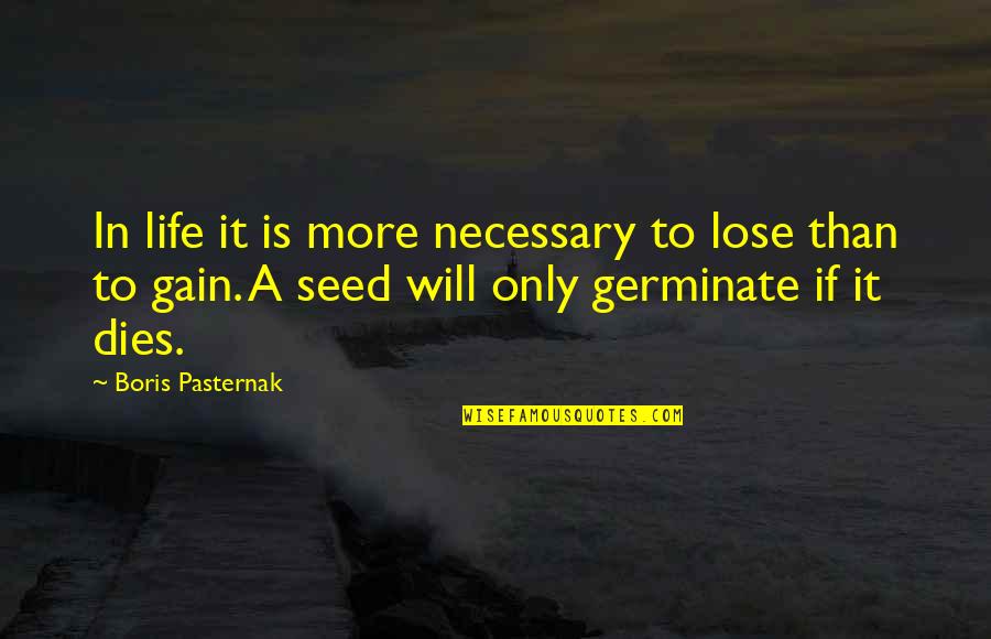 Loss To Gain Quotes By Boris Pasternak: In life it is more necessary to lose