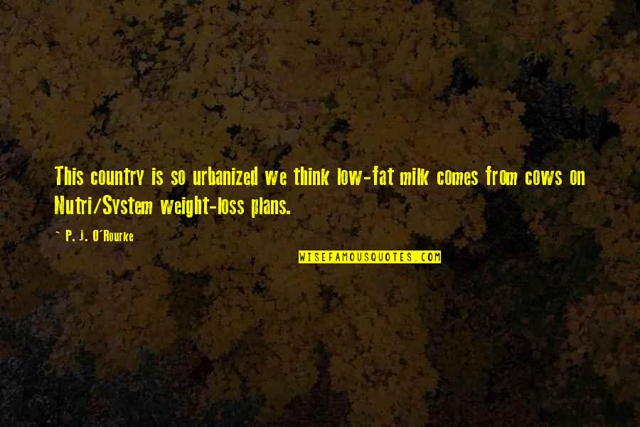 Loss Weight Quotes By P. J. O'Rourke: This country is so urbanized we think low-fat