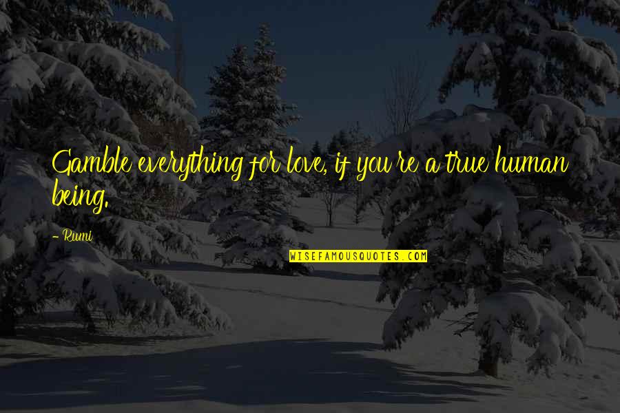 Losse Quotes By Rumi: Gamble everything for love, if you're a true