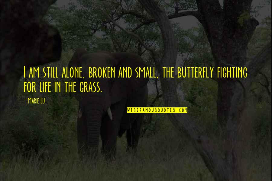 Lost And Alone Quotes By Marie Lu: I am still alone, broken and small, the