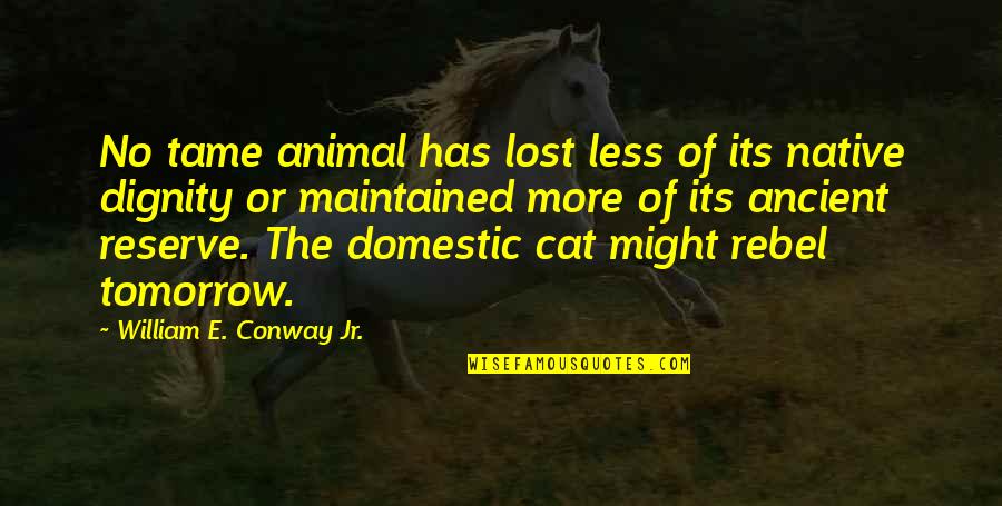 Lost Animal Quotes By William E. Conway Jr.: No tame animal has lost less of its