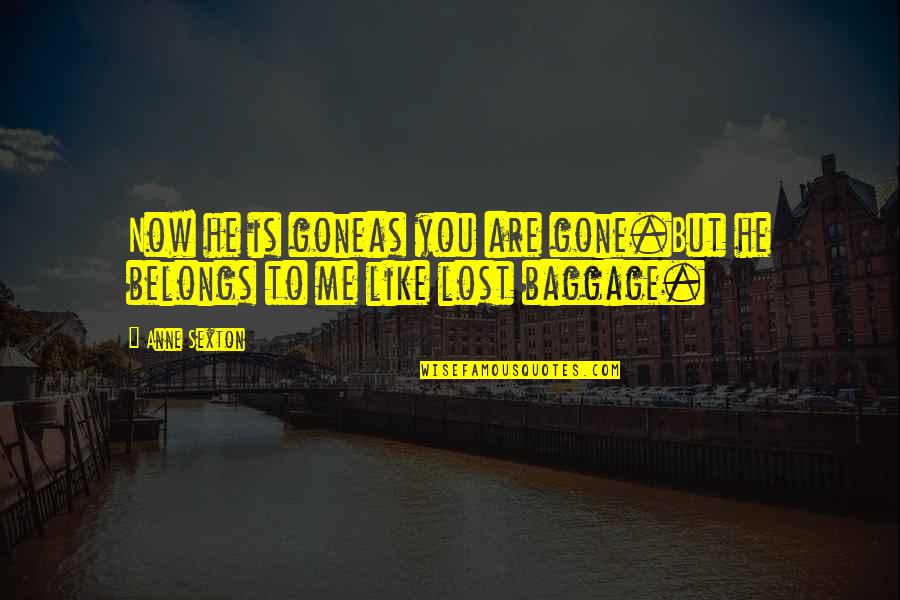 Lost Baggage Quotes By Anne Sexton: Now he is goneas you are gone.But he