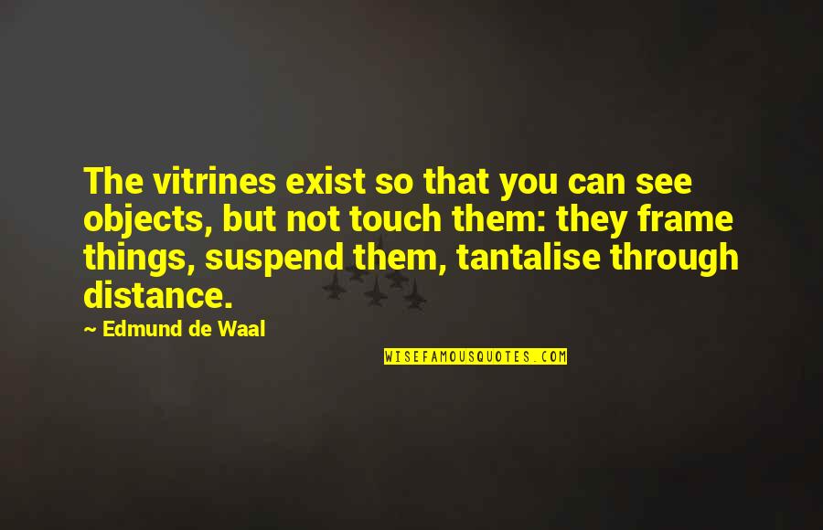 Lost Broken Heart Quotes By Edmund De Waal: The vitrines exist so that you can see Lost Broken Heart Quotes By Edmund De Waal: The vitrines exist so that you can see