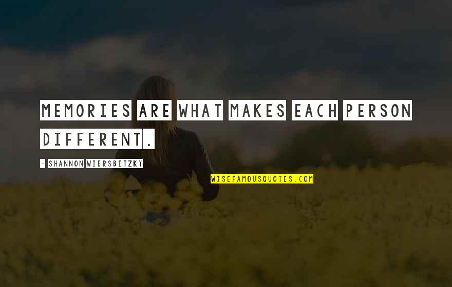 Lost Broken Heart Quotes By Shannon Wiersbitzky: Memories are what makes each person different. Lost Broken Heart Quotes By Shannon Wiersbitzky: Memories are what makes each person different.