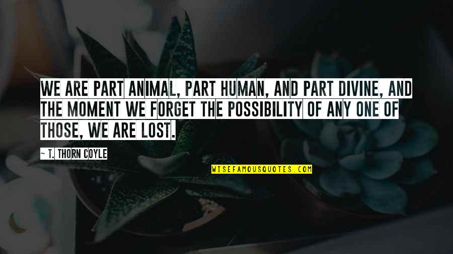 Lost In This Moment Quotes By T. Thorn Coyle: We are part animal, part human, and part