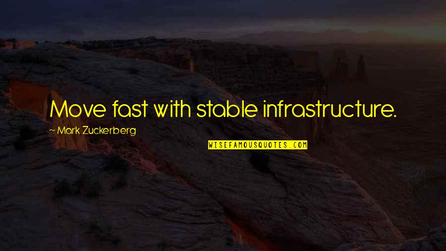 Lost In Vivo Quotes By Mark Zuckerberg: Move fast with stable infrastructure.