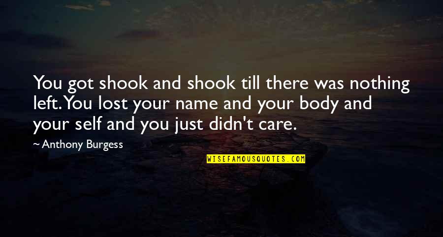 Lost Self Quotes By Anthony Burgess: You got shook and shook till there was