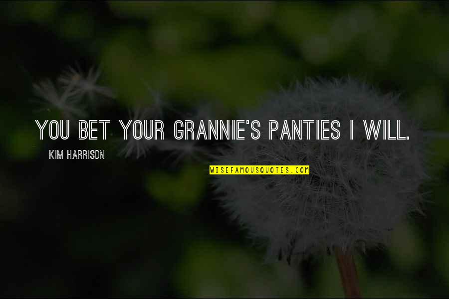 Lost Something Precious Quotes By Kim Harrison: You bet your Grannie's Panties I will.
