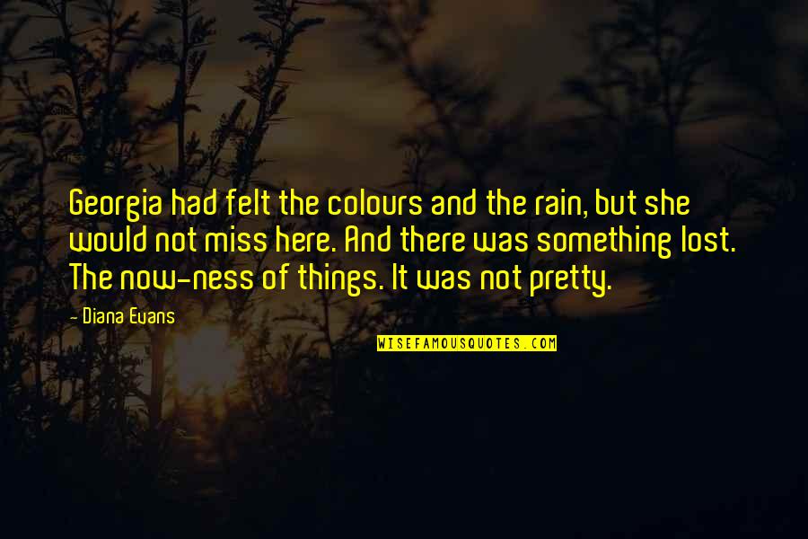 Lost Something Quotes By Diana Evans: Georgia had felt the colours and the rain,