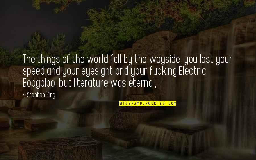 Lost Things Quotes By Stephen King: The things of the world fell by the