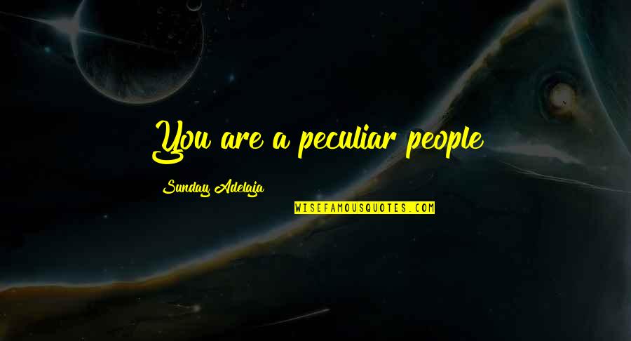 Lost World Book Quotes By Sunday Adelaja: You are a peculiar people