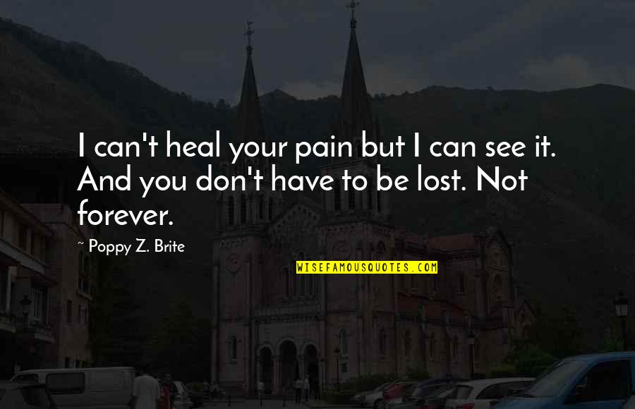 Lost You Forever Quotes By Poppy Z. Brite: I can't heal your pain but I can Lost You Forever Quotes By Poppy Z. Brite: I can't heal your pain but I can