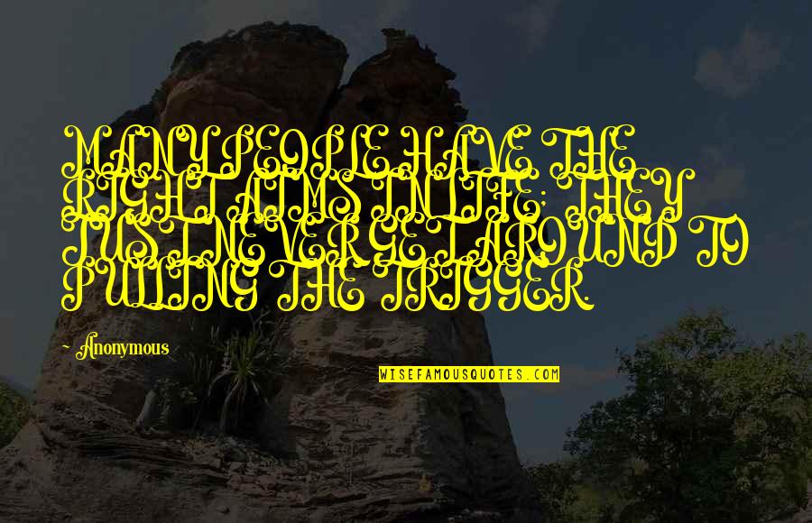 Lothar Of The Hill People Quotes By Anonymous: MANY PEOPLE HAVE THE RIGHT AIMS IN LIFE;
