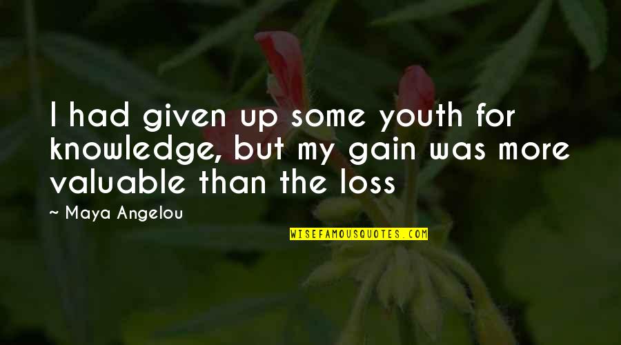 Lotr Rings Of Power Quote Quotes By Maya Angelou: I had given up some youth for knowledge,