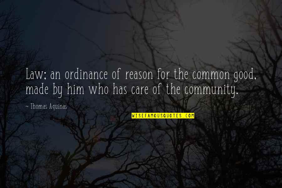 Lotr Snow Quotes By Thomas Aquinas: Law; an ordinance of reason for the common Lotr Snow Quotes By Thomas Aquinas: Law; an ordinance of reason for the common