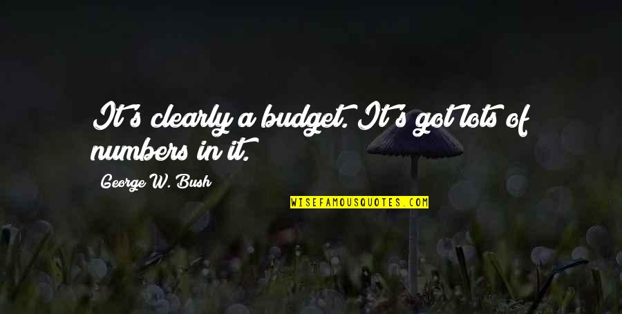 Lots Of Money Quotes By George W. Bush: It's clearly a budget. It's got lots of