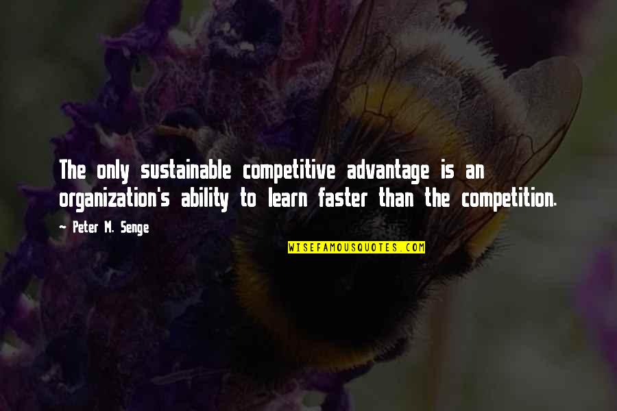 Lots Of Siblings Quotes By Peter M. Senge: The only sustainable competitive advantage is an organization's