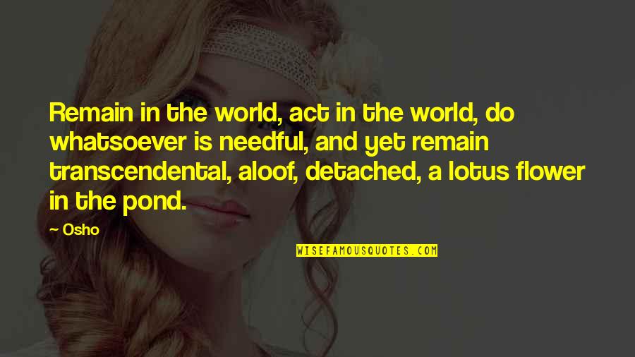 Lotus Flower Lotus Quotes By Osho: Remain in the world, act in the world, Lotus Flower Lotus Quotes By Osho: Remain in the world, act in the world,