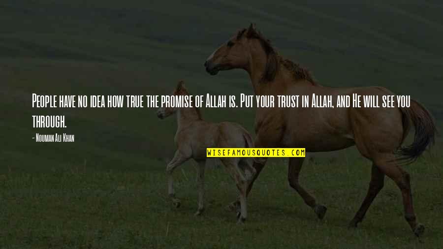 Lotviny Quotes By Nouman Ali Khan: People have no idea how true the promise Lotviny Quotes By Nouman Ali Khan: People have no idea how true the promise