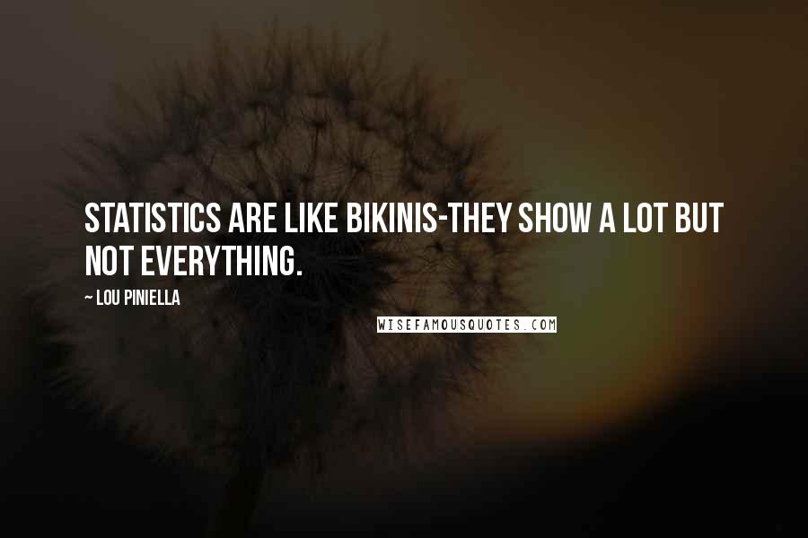 Lou Piniella quotes: Statistics are like bikinis-they show a lot but not everything.