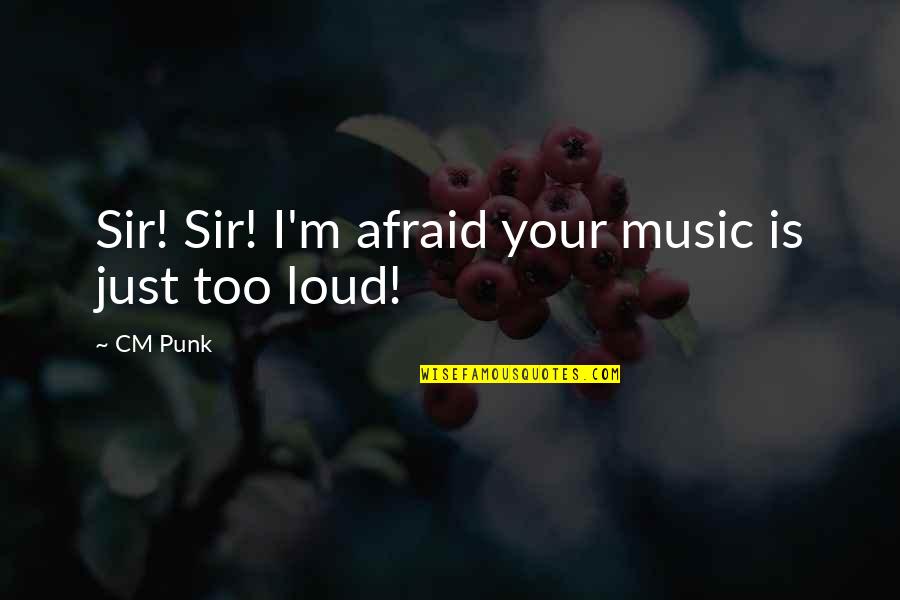 Loud Music Quotes By CM Punk: Sir! Sir! I'm afraid your music is just