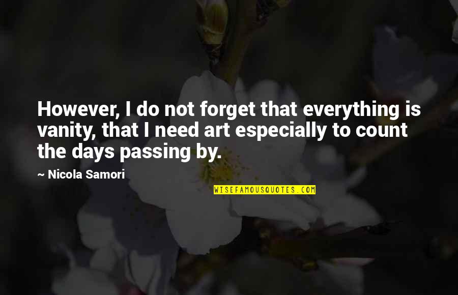 Loudest Person Quotes By Nicola Samori: However, I do not forget that everything is