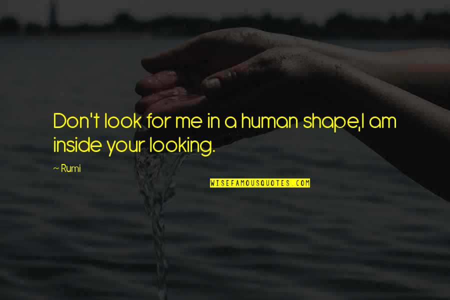 Louest Quotes By Rumi: Don't look for me in a human shape,I