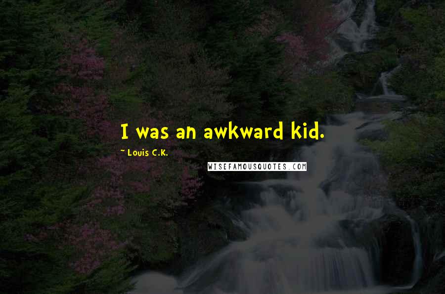 Louis C.K. quotes: I was an awkward kid.