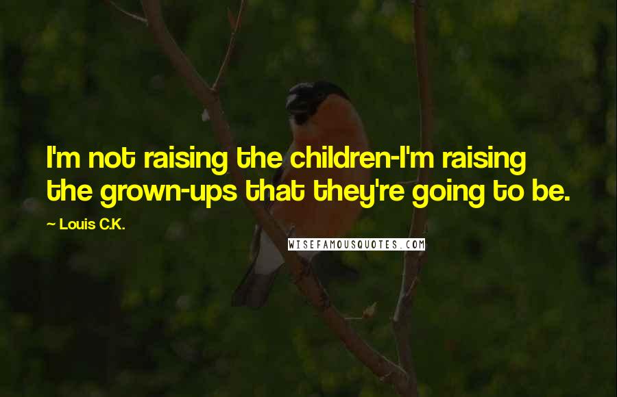 Louis C.K. quotes: I'm not raising the children-I'm raising the grown-ups that they're going to be.