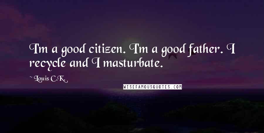 Louis C.K. quotes: I'm a good citizen. I'm a good father. I recycle and I masturbate.