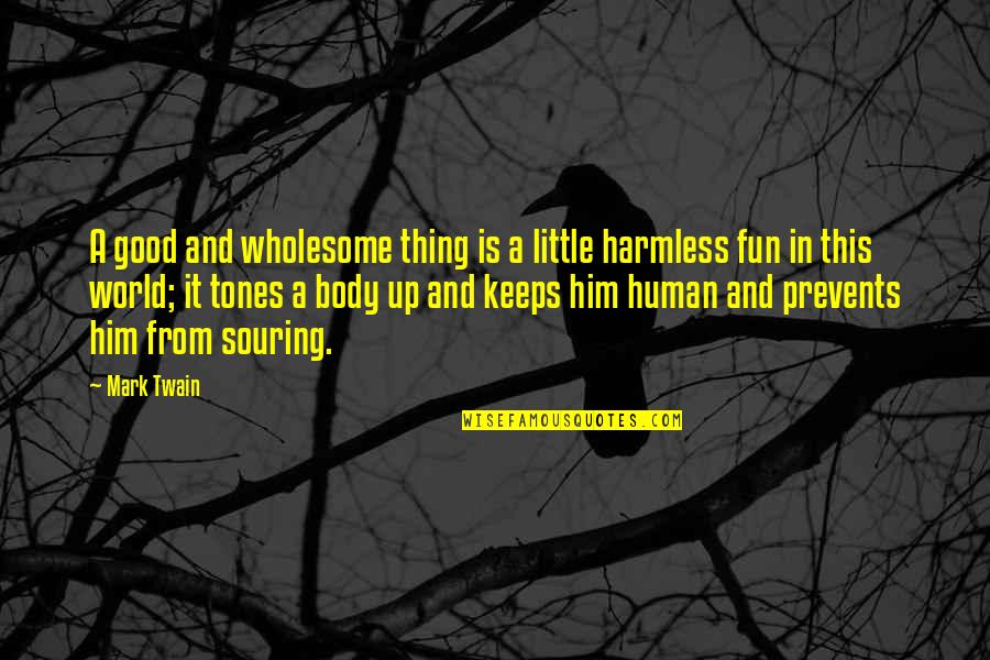 Louis Cypher Quotes By Mark Twain: A good and wholesome thing is a little