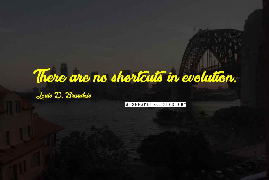 Louis D. Brandeis quotes: There are no shortcuts in evolution.