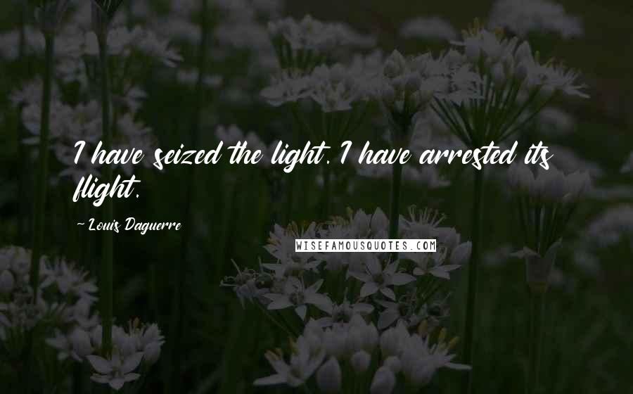 Louis Daguerre quotes: I have seized the light. I have arrested its flight.