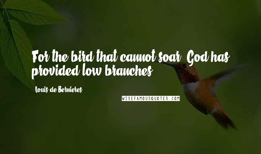 Louis De Bernieres quotes: For the bird that cannot soar, God has provided low branches.